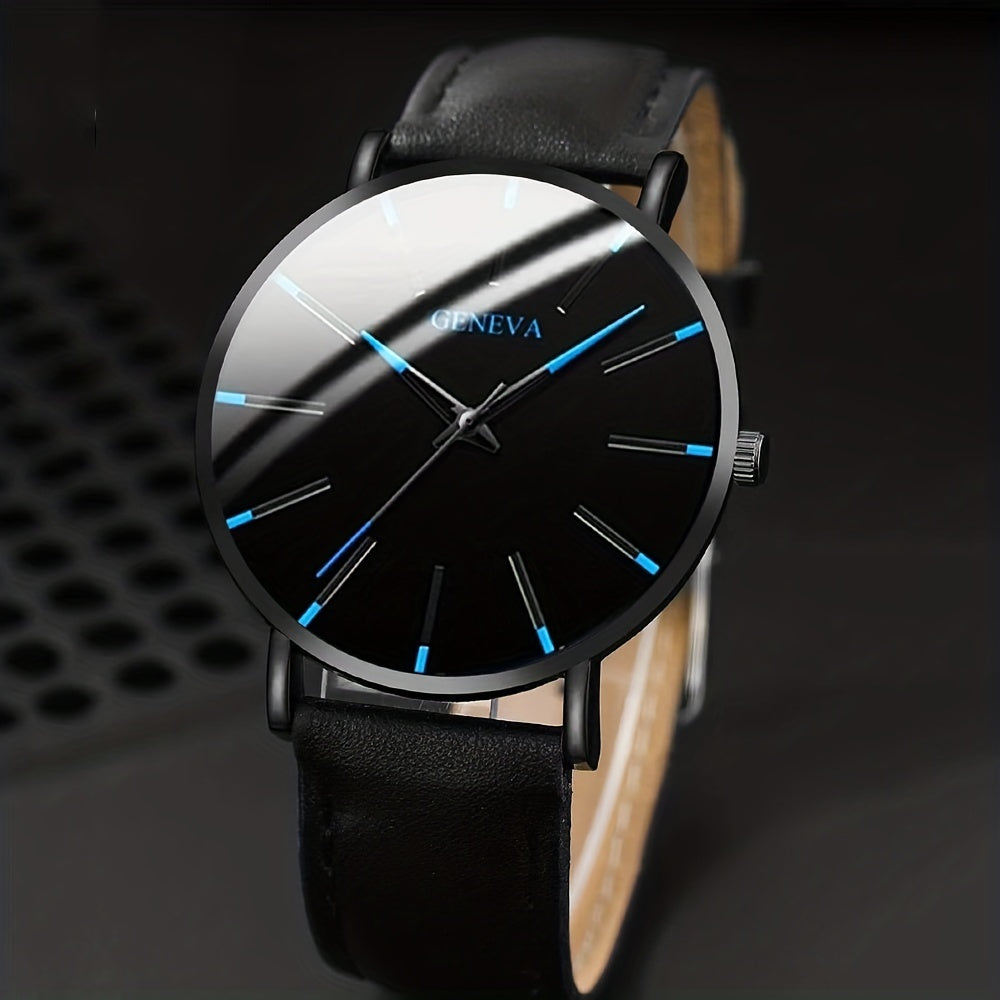 3pcs/set - Elegant Men's Quartz Watch with Matching Bracelet and Necklace - Stylish Timepiece, Perfect for Gifting on Special Occasions