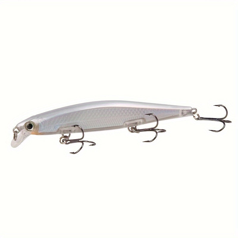 1pc 11cm/13g I-Swimbait Yokwenziwa Kokudoba, I-Minnow Bait Ecwilayo, I-Plastic Lure Enamahhuku Amathathu Ama-Treble E-Bass Pike Carp, I-Fishing Tackle