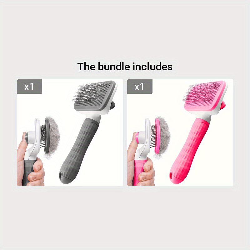 Heavy-Duty Pet Grooming Comb & Deshedding Brush – One-Click Hair Release, Dual Grip Tool for Dogs & Cats – Removes Loose Fur, Reduces Shedding, Prevents Matting, Promotes Healthy Coat – Perfect for Long-Haired Breeds