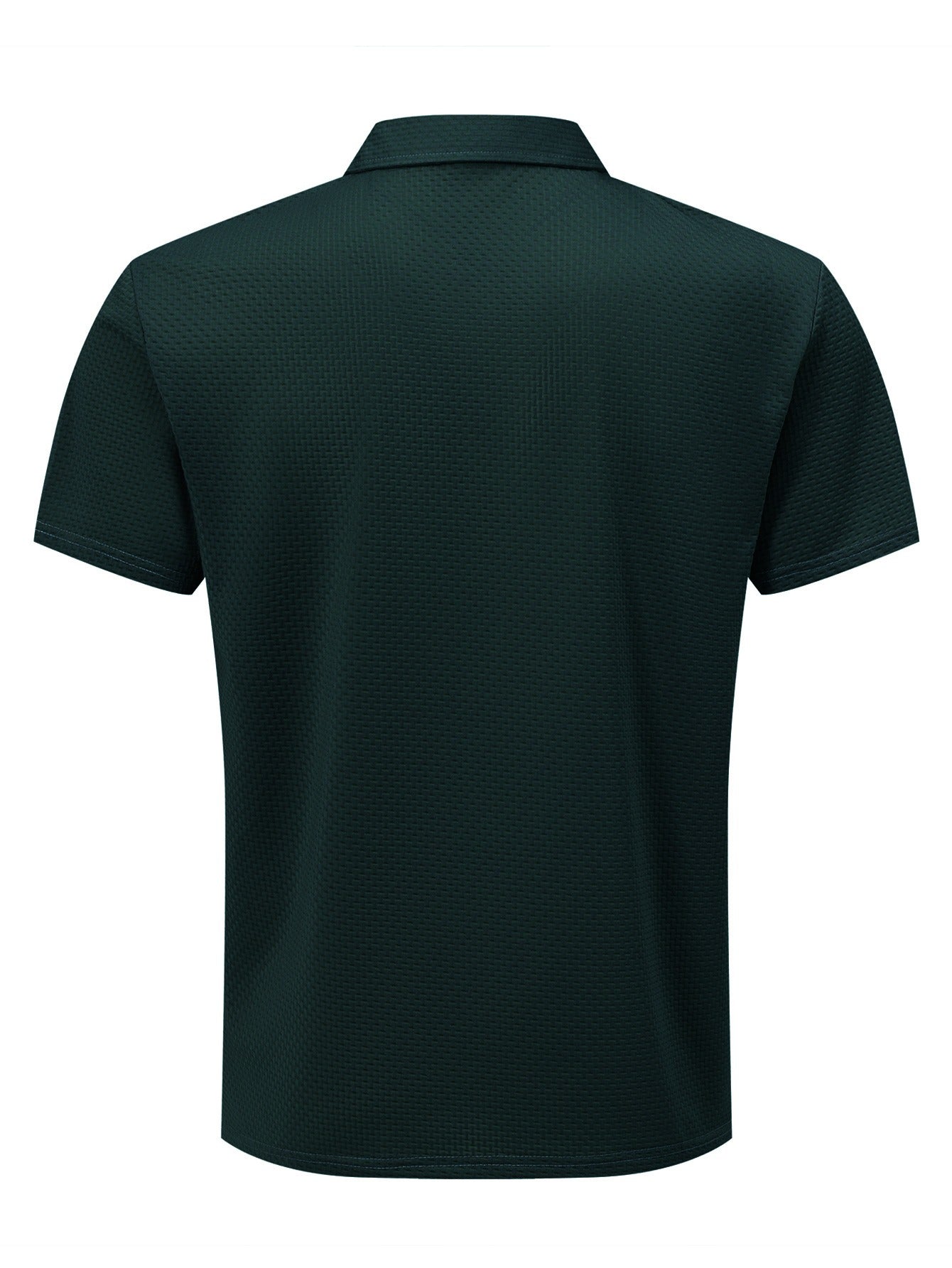 KWAY Men'S Breathable Summer Shirt - Lightweight Stretch Fabric, Solid Color with Contrast Collar & Chest Logo, Quick-Dry Golf & Business Casual Short Sleeve Top for Casual Attire, Breathable Summer Shirt, Golf Apparel, Sleek