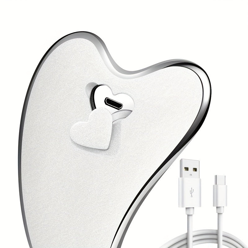 Electric gua sha tool, face neck body massager, two modes vibration heating massage tool, home convenient beauty instrument