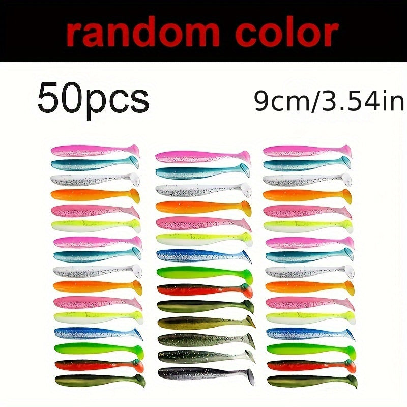 50pcs Versatile Fishing Soft Lures - Life-like Paddle Tail Swimbaits for Trout, Salmon, Redfish - Ideal for All Water Types