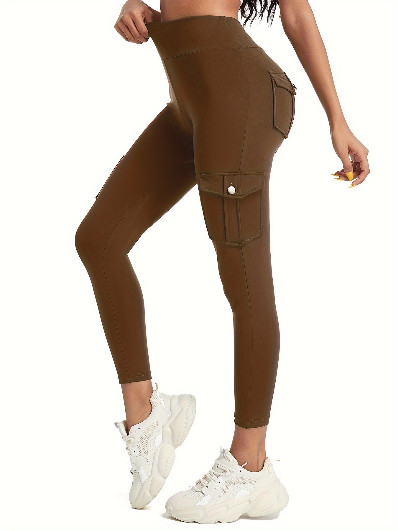 High-Waist Yoga Leggings with Multiple Pockets – Soft, Stretchy & Stylish for Running, Gym, and Everyday Wear