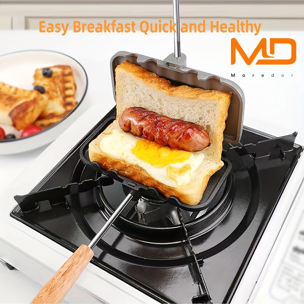 1pc Double Sided Non-Stick Sandwich Maker - Perfect For Breakfast, Paninis, Waffles, And Hamburgers - Kitchen Gadget And Baking Tool For Home Kitchen