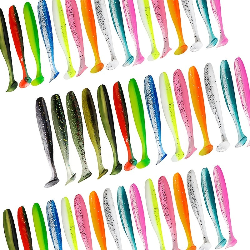 50pcs Versatile Fishing Soft Lures - Life-like Paddle Tail Swimbaits for Trout, Salmon, Redfish - Ideal for All Water Types