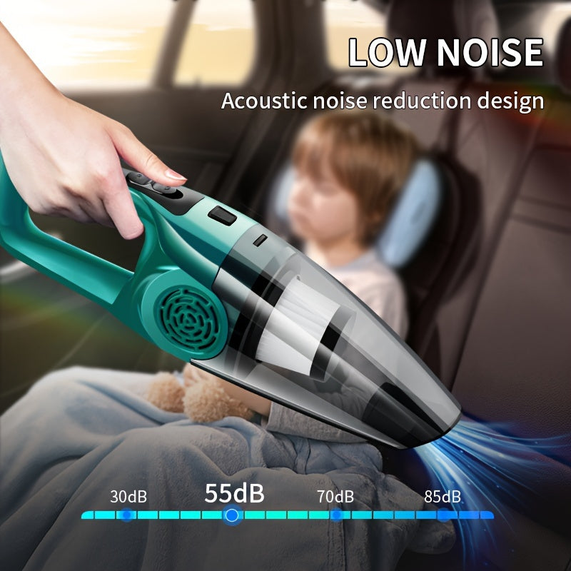 12V Car Vacuum Cleaner with Strong Suction, 3-5m Cord, 4 Cleaning Modes & 2 Nozzles - Compact Handheld Design for Car Interior, Pet Hair, Dust, and Debris Removal, Vacuum Cleaner for Car, Pet Hair Remover, Modern Aesthetic, D