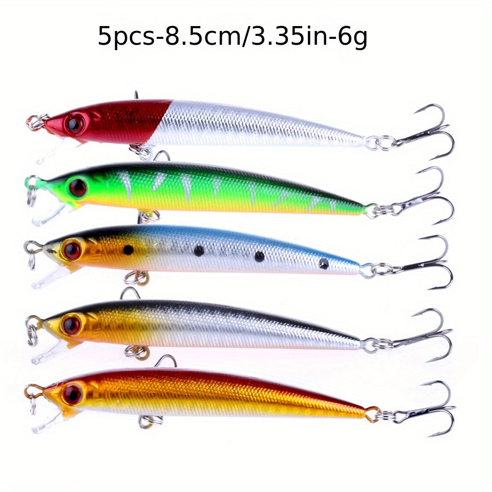 56-Piece Topwater Minnow Fishing Lures Kit - High-Performance Artificial Tackle with Realistic Crank Baits for Guaranteed Catch - Ideal for All Fish Species, Perfect for Beginners and Pros!