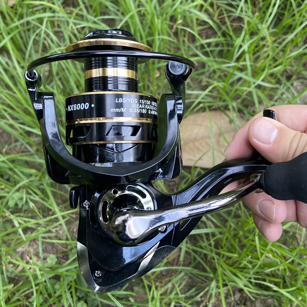 1pc 14 Ball Bearings Two Colors Metal Spinning Fishing Reel For Long Casting & Freshwater Fishing
