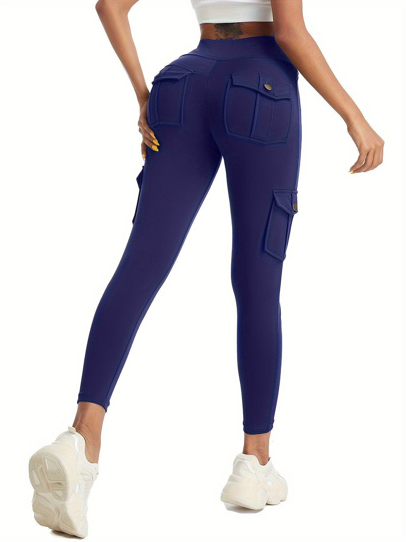 High-Waist Yoga Leggings with Multiple Pockets – Soft, Stretchy & Stylish for Running, Gym, and Everyday Wear