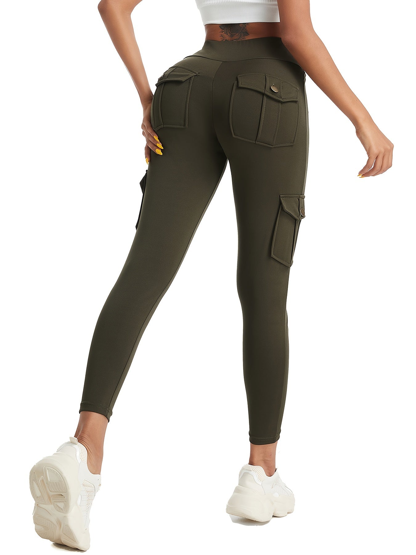 High-Waist Yoga Leggings with Multiple Pockets – Soft, Stretchy & Stylish for Running, Gym, and Everyday Wear