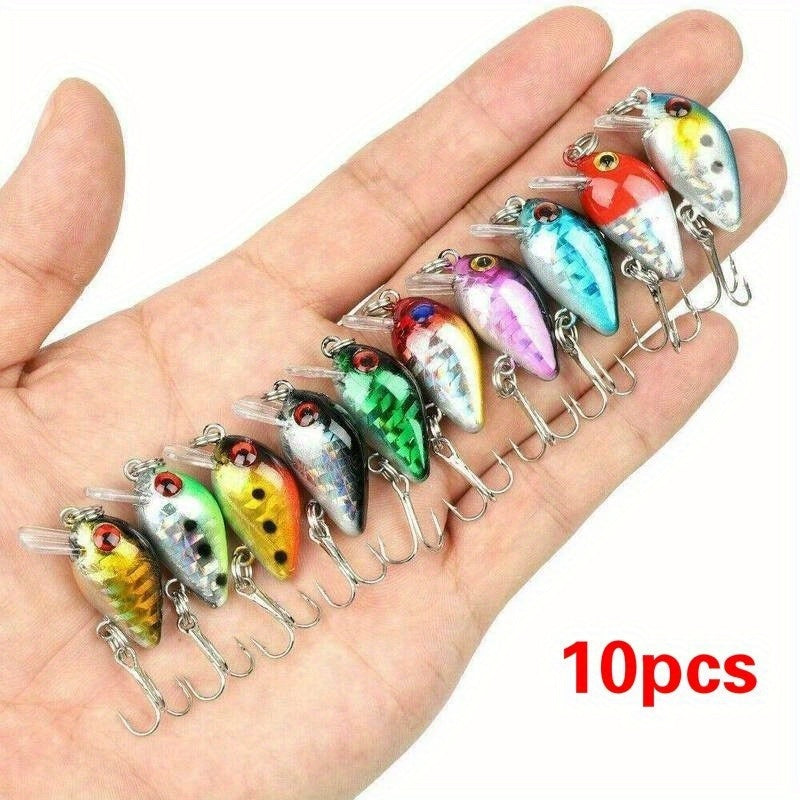10pcs Premium Crankbait Fishing Lure Kit - Hard Bait Set for Pike, Carp, and Mixed Species - Artificial Spoonbait with Wobbling Action for Maximum Attraction
