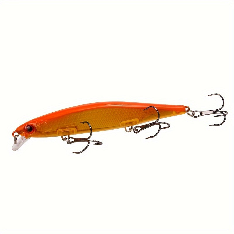 1pc 11cm/13g I-Swimbait Yokwenziwa Kokudoba, I-Minnow Bait Ecwilayo, I-Plastic Lure Enamahhuku Amathathu Ama-Treble E-Bass Pike Carp, I-Fishing Tackle