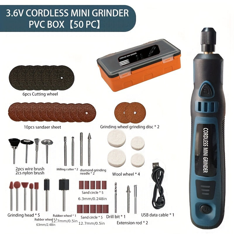 Mini Electric Grinder Pen Set – USB Rechargeable Handheld Engraving & Polishing Tool, Compact Rotary Grinder for Jade, Jewelry, Wood, and DIY Projects