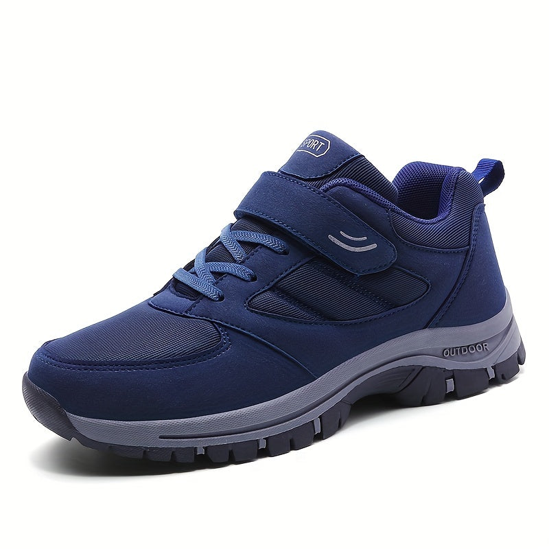Men's Breathable Casual Shoes - Comfy, Soft Sole Sneakers with Hook and Loop Fastener for Outdoor Jogging