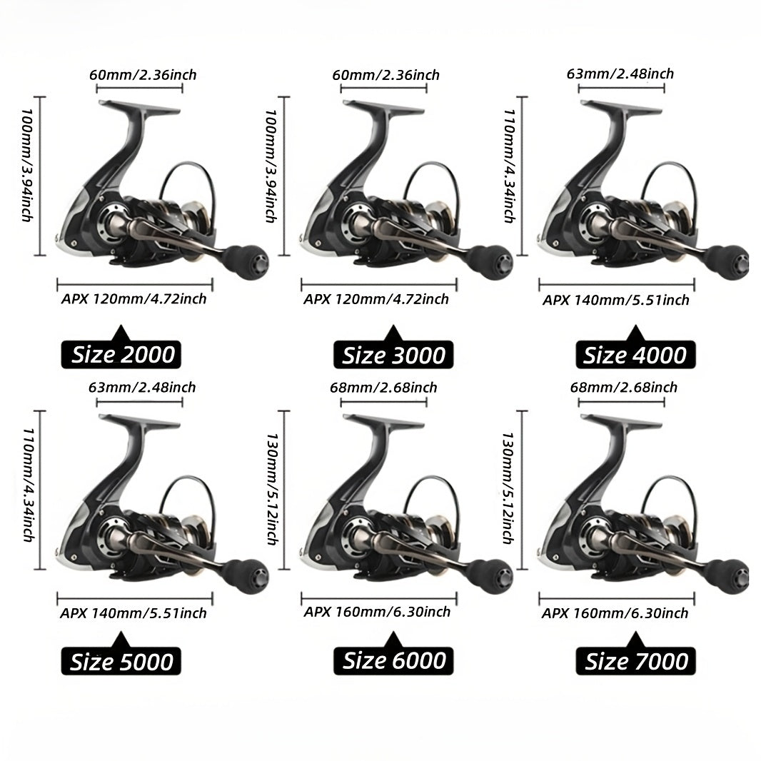 1pc 14 Ball Bearings Two Colors Metal Spinning Fishing Reel For Long Casting & Freshwater Fishing