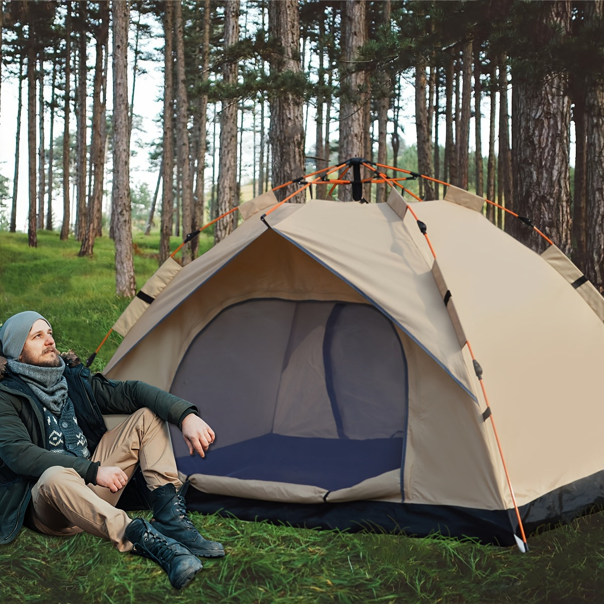 QuickSet 2-3/3-4 Person Portable Camping Tent - Waterproof, Sun-Protected, Automatic Quick-Opening Design - Ideal for Outdoor Travel, Beach, Fishing, Hiking Adventures