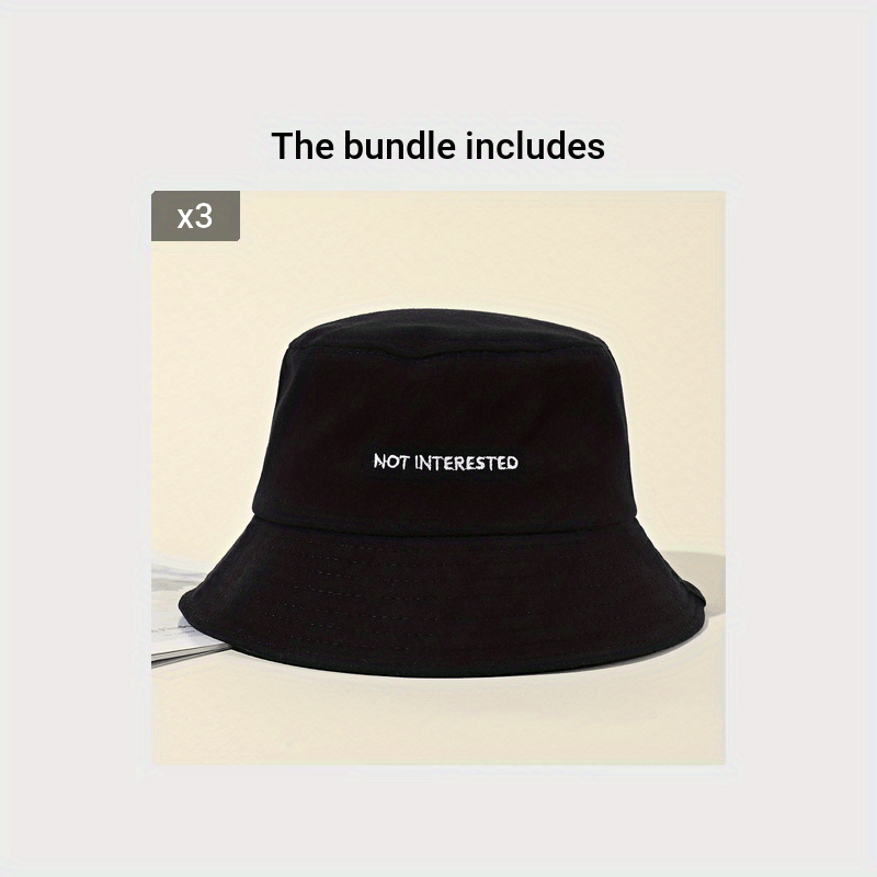 Embroidered Beach Bucket Hat - Lightweight, Solid Color, Sunscreen, Travel-Friendly Fisherman Cap for Outdoor Activities - Perfect for Beach, Travel, and Leisure
