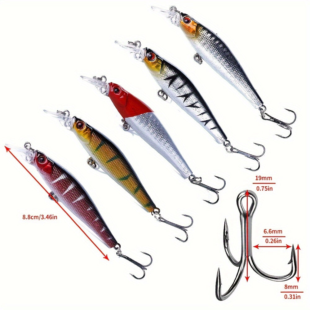 56-Piece Topwater Minnow Fishing Lures Kit - High-Performance Artificial Tackle with Realistic Crank Baits for Guaranteed Catch - Ideal for All Fish Species, Perfect for Beginners and Pros!
