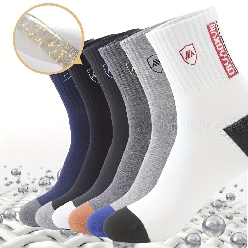 5 Pairs of Men's Comfortable Tube Socks, Men's Athletic Socks - Soft, Breathable, Ideal for Home and Outdoor Wear, Suitable for All Seasons Version