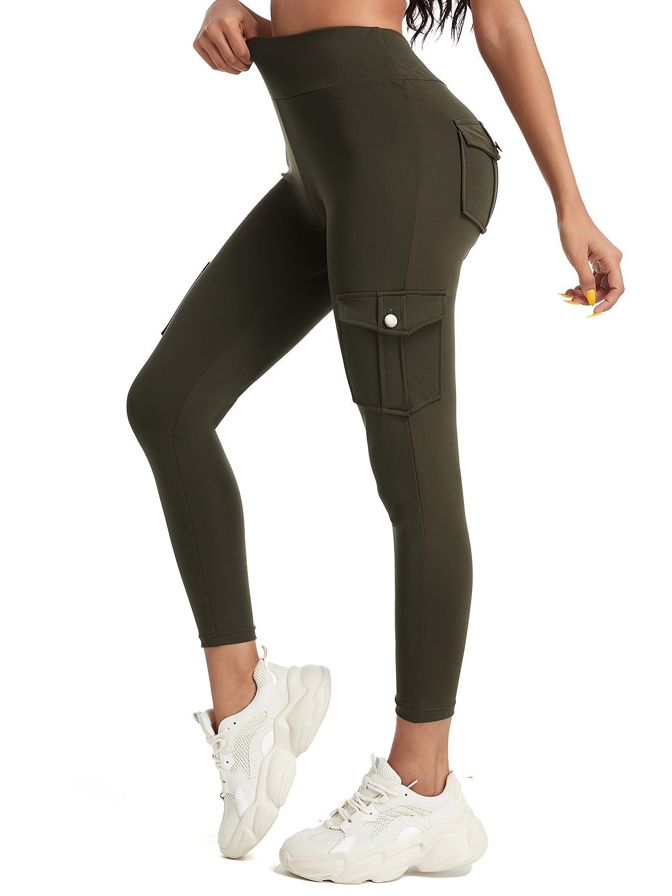 High-Waist Yoga Leggings with Multiple Pockets – Soft, Stretchy & Stylish for Running, Gym, and Everyday Wear