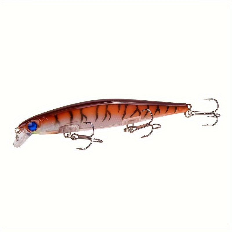 1pc 11cm/13g I-Swimbait Yokwenziwa Kokudoba, I-Minnow Bait Ecwilayo, I-Plastic Lure Enamahhuku Amathathu Ama-Treble E-Bass Pike Carp, I-Fishing Tackle
