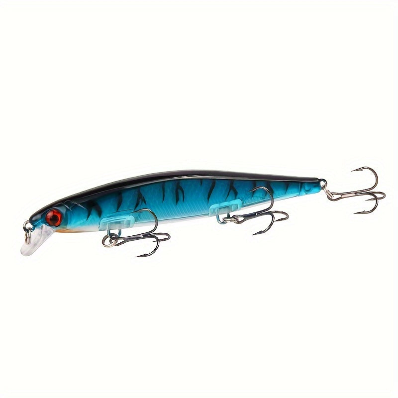 1pc 11cm/13g I-Swimbait Yokwenziwa Kokudoba, I-Minnow Bait Ecwilayo, I-Plastic Lure Enamahhuku Amathathu Ama-Treble E-Bass Pike Carp, I-Fishing Tackle