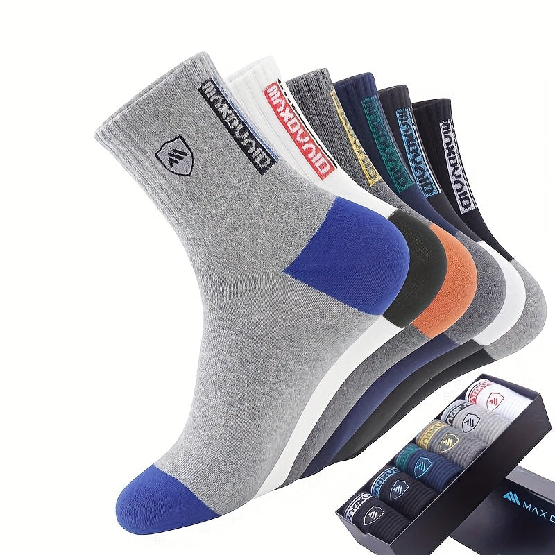 5 Pairs of Men's Comfortable Tube Socks, Men's Athletic Socks - Soft, Breathable, Ideal for Home and Outdoor Wear, Suitable for All Seasons Version