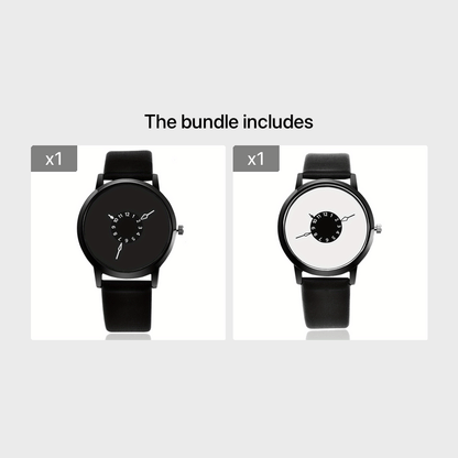 Round Dial Simple Quartz Watch for Lovers - Stainless Steel Case, PU Leather Strap, Pointer Display, Electronic Movement, Non-Waterproof, Ideal Gift Choice