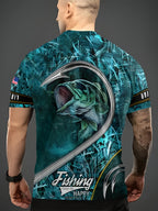 Men's Fish Pattern T-Shirt - Summer Outdoor Leisure Sports