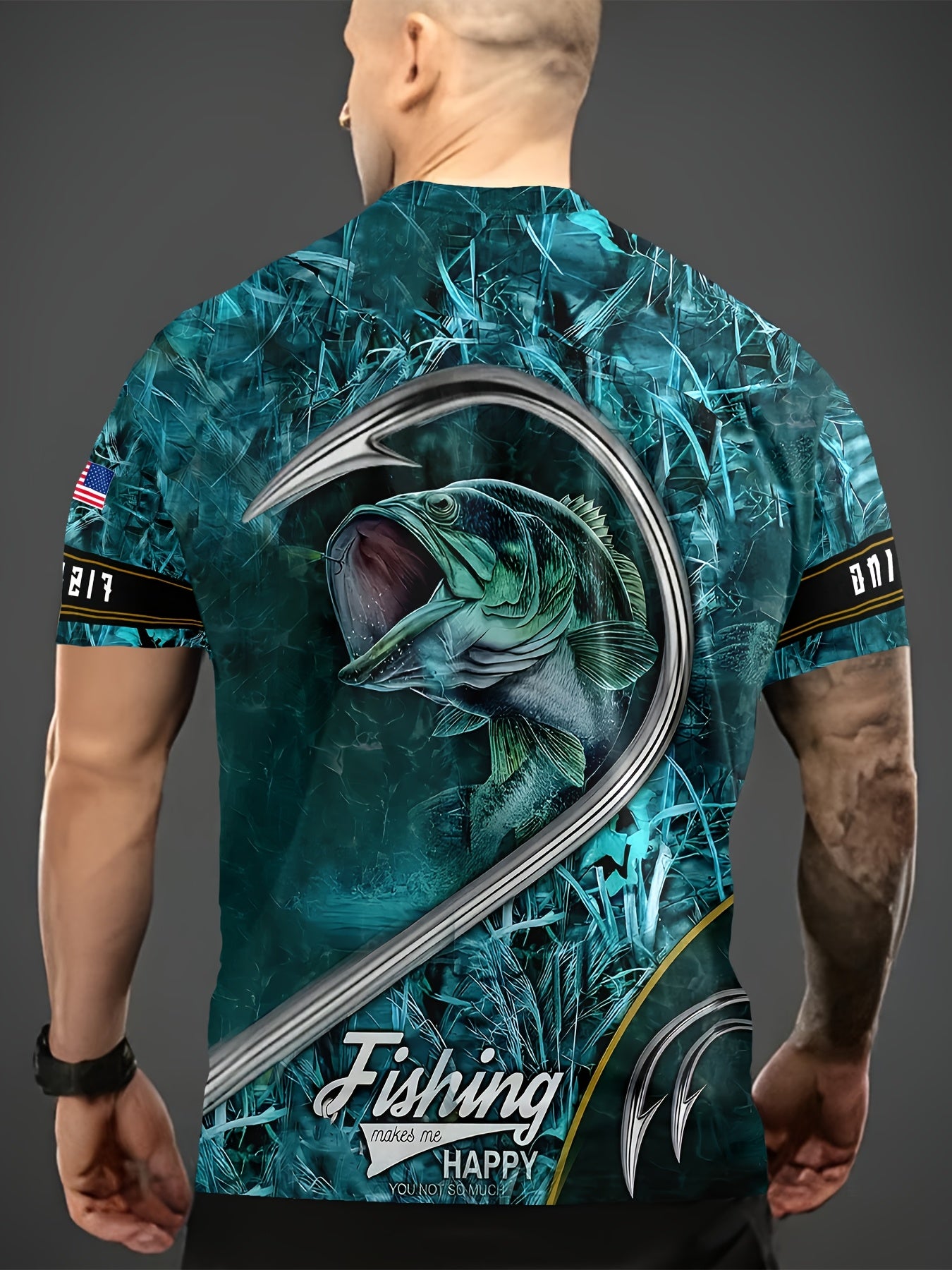 Men's Fish Pattern T-Shirt - Summer Outdoor Leisure Sports