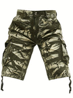Men's Pure Tie-Dye Washed Outdoor Multi-Pocket Cargo Shorts
