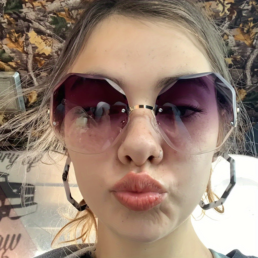 Fashion Sunglasses Women Metal Female Vintage Ladies Stylish Design Oversized Square Sunglasses For Women - The Superior Findings Depot