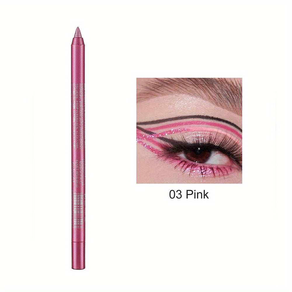 Versatile Eye Makeup Pen, Monochromatic Colored Eyeliner Pencil, Pearl GlitterEyeliner For Women, Creamy Eyeshadow Pencil, Waterproof, Professional Eye Liner/Shadow Makeup For Siren's Eye Look, Daily Makeup, Cosplay And Hallo - The Superior Findings Depot