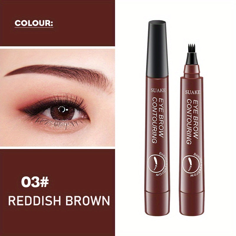 Waterproof Eyebrow Pen, Microblading Eyebrow Pencil With 4 Split Head, Natural Looking Brows Makeup ( 5 Colors ) - The Superior Findings Depot