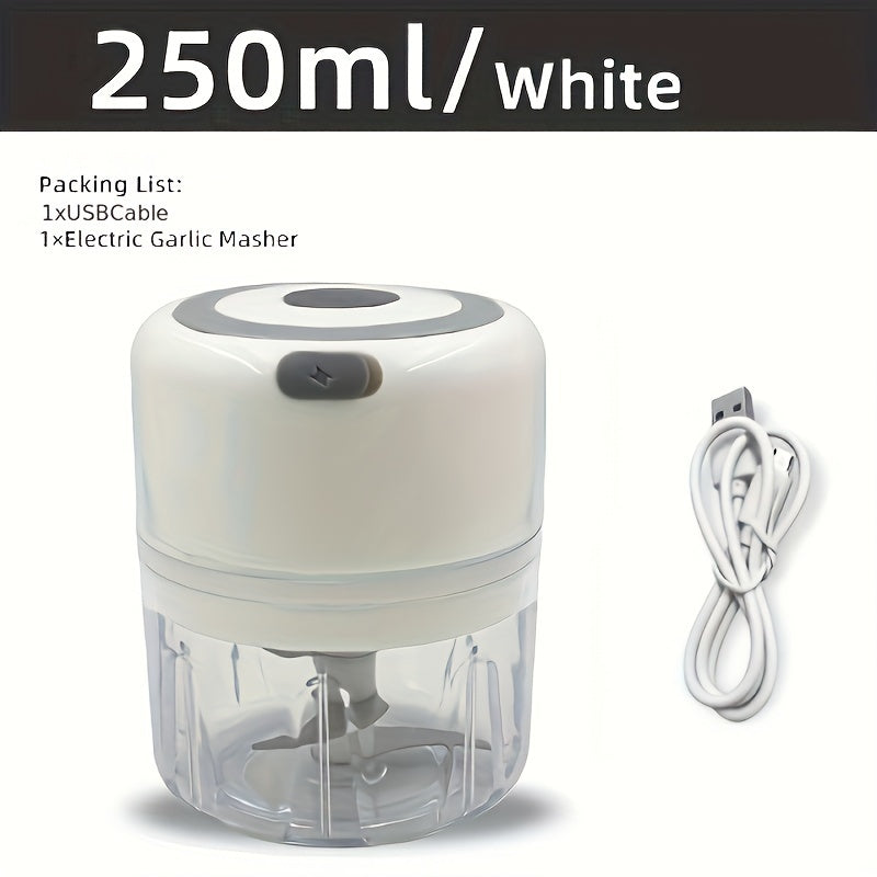 RZSYZH 250ml USB Rechargeable Electric Food Processor - Stainless Steel