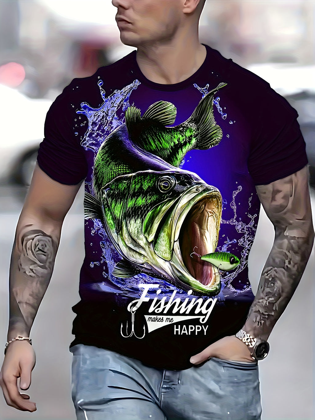 Men's Summer Creative Fashion 3D Digital Print T-Shirt