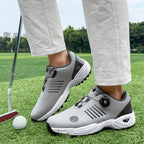 Men's Lightweight Golf Shoes with All-Day Traction - Breathable Synthetic & Rubber Sole for Grass Courses, Casual Wear & Outdoor Sports - White/Black Design, Casual Wear Shoes | Casual Athletic Design | Durable Rubber Sole, G
