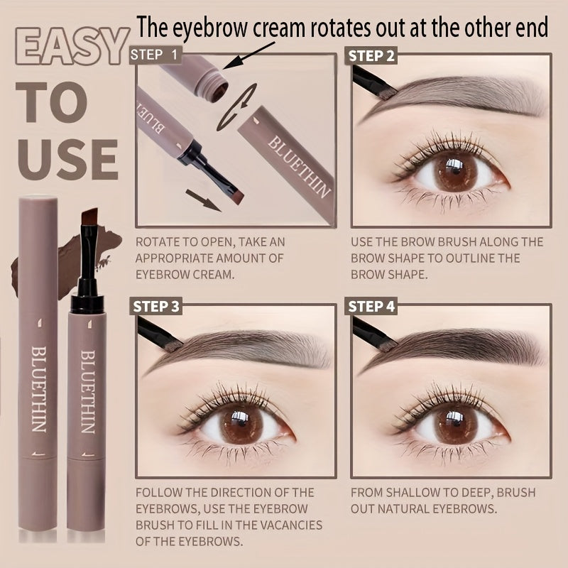 Double-ended Eyebrow Cream, Waterproof And Sweat Proof, Smudge Proof, Long Lasting Makeup Without Separation, Eyebrow Pencil With Matching Brush Eyebrow Pomade - The Superior Findings Depot