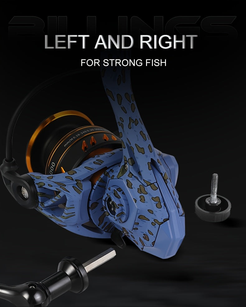 BILLINGS Heavy-Duty Spinning Fishing Reel 2000-5000 Series - 10kg/22LB Max Drag, 5.2:1 & 4.7:1 Gear Ratio, Saltwater/Freshwater, Ambidextrous Left/Right Hand Retrieve, Lightweight Durable Alloy, Large Capacity for Bass, Trout - The Superior Findings Depot