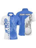 Custom Men's Golf Shirt with Flame Print - Durable & Stylish