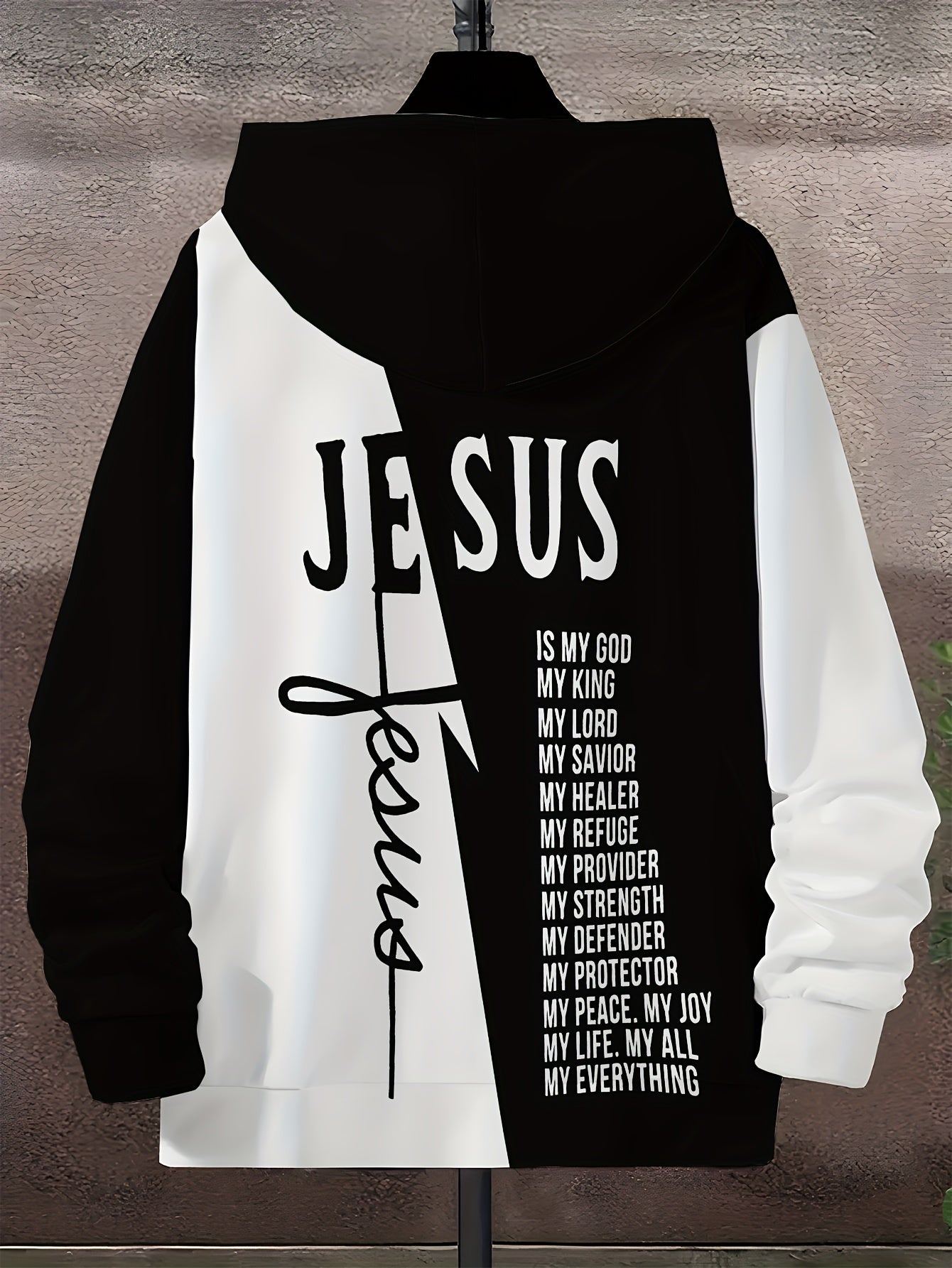 Christian Faith Zip-Up Hooded Sweatshirt with Jesus is My God & Bible Verse Back Print - Full-Zip Front Closure, Casual Church Wear, Men's & Women's Religious Apparel, Machine Washable Full-Zip Hoodie for Everyday Faith Expre - The Superior Findings Depot