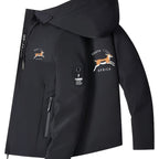 [Lightweight Hooded Jacket] Men's Lightweight Hooded Jacket - Beige Zip-Up Coat with Drawstring Hood, Non-Stretch Fabric for Formal & Casual Outfits - Everyday & Special Events - Model 932, South African Men' Rugby Jacket, Af - The Superior Findings Depot