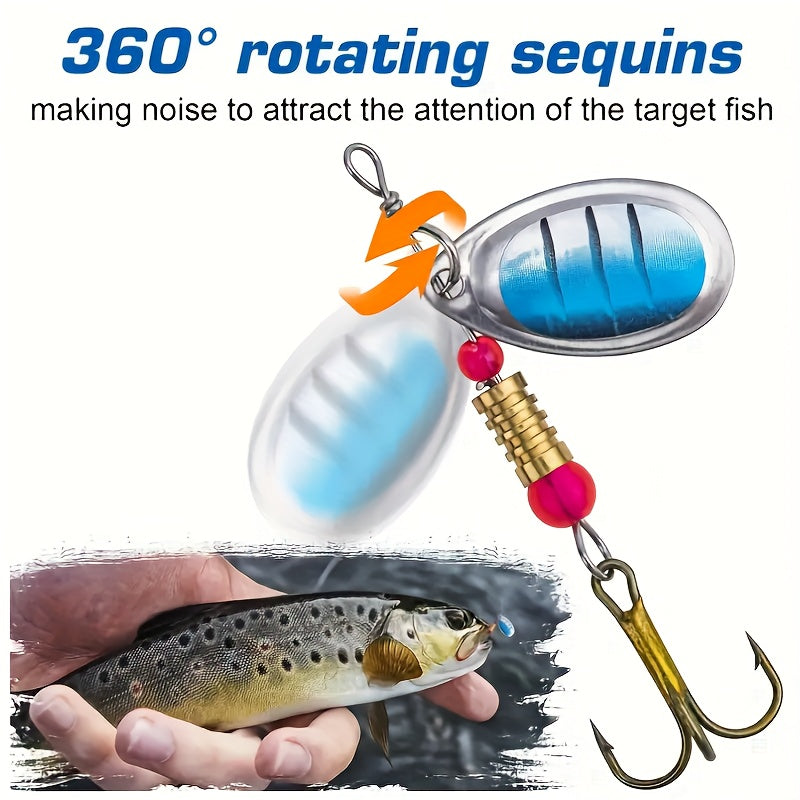 16pcs Premium Fishing Spinner Lure Set - Durable Artificial Hard Bait with Sharp Hooks for Bass Fishing, Perfect Gift for Easter, Women's Day, Valentine's, Mother's Day