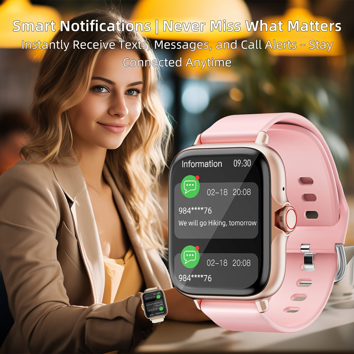 Smart Watch, 1.83" Full Touch Screen, Activity Tracker with Call & Message Functions, Pedometer, Multiple Sports Modes, Compatible with IOS/Android Devices, Simple Style, Ideal Gift for Any Occasion - The Superior Findings Depot