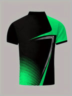 Men's Color Blocked Short Sleeve Golf Shirts - Casual Regular Fit