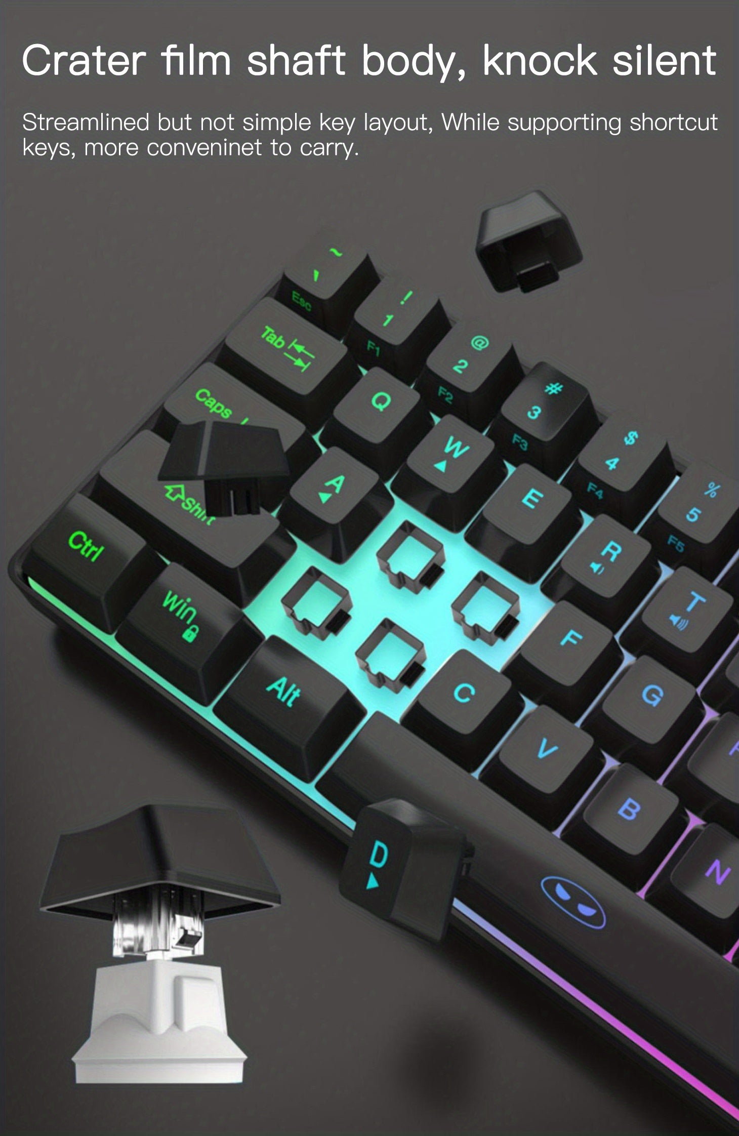 MageGee Mini 60% Gaming/Office Keyboard, Keycap Type Wired RGB Backlit Compact Computer Keyboard for Windows/Mac/Laptop, Laptop Accessory, Modern Keyboard, Sturdy Construction, Adjustable Lighting, Students - The Superior Findings Depot