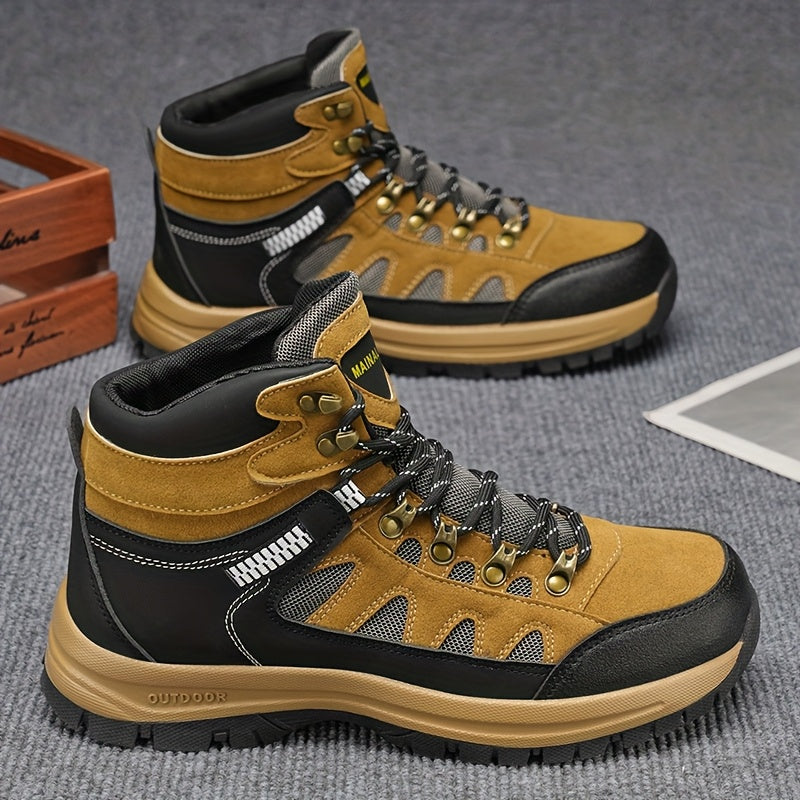 MAINALUN Men's All-Season High-Top Hiking Boots - Heavy-Duty