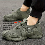 Men's Breathable Knit Sneakers - Soft Non-Slip Olive Green
