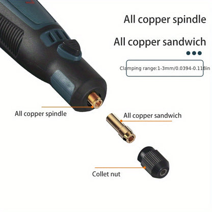 Mini Electric Grinder Pen Set – USB Rechargeable Handheld Engraving &amp; Polishing Tool, Compact Rotary Grinder for Jade, Jewelry, Wood, and DIY Projects
