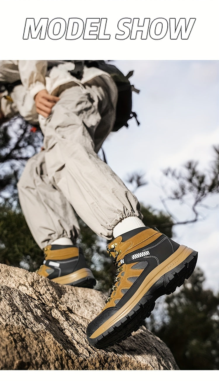 MAINALUN Men's All-Season High-Top Hiking Boots - Heavy-Duty